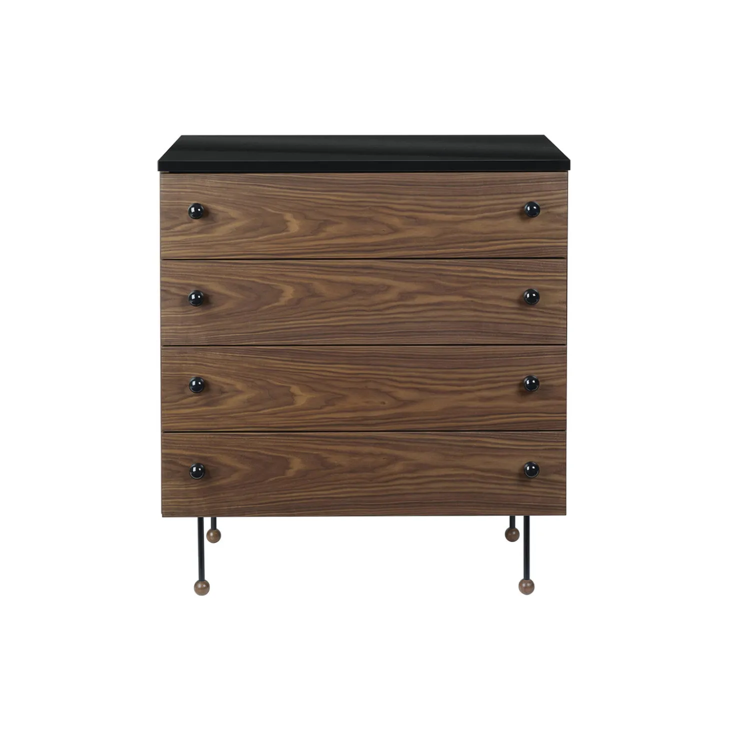 62 Dresser 4 Drawer, walnut/black
