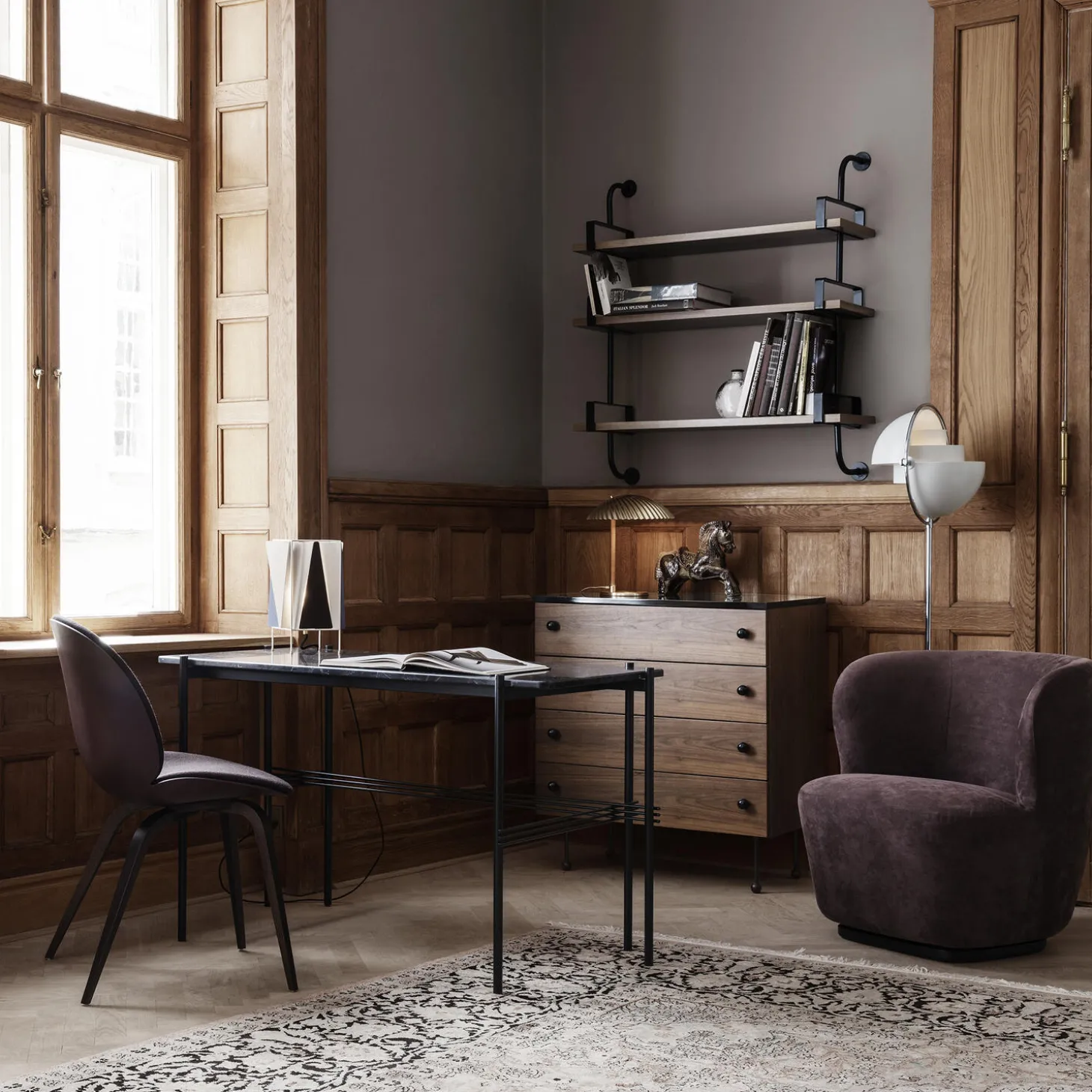 62 Dresser 4 Drawer, walnut/black