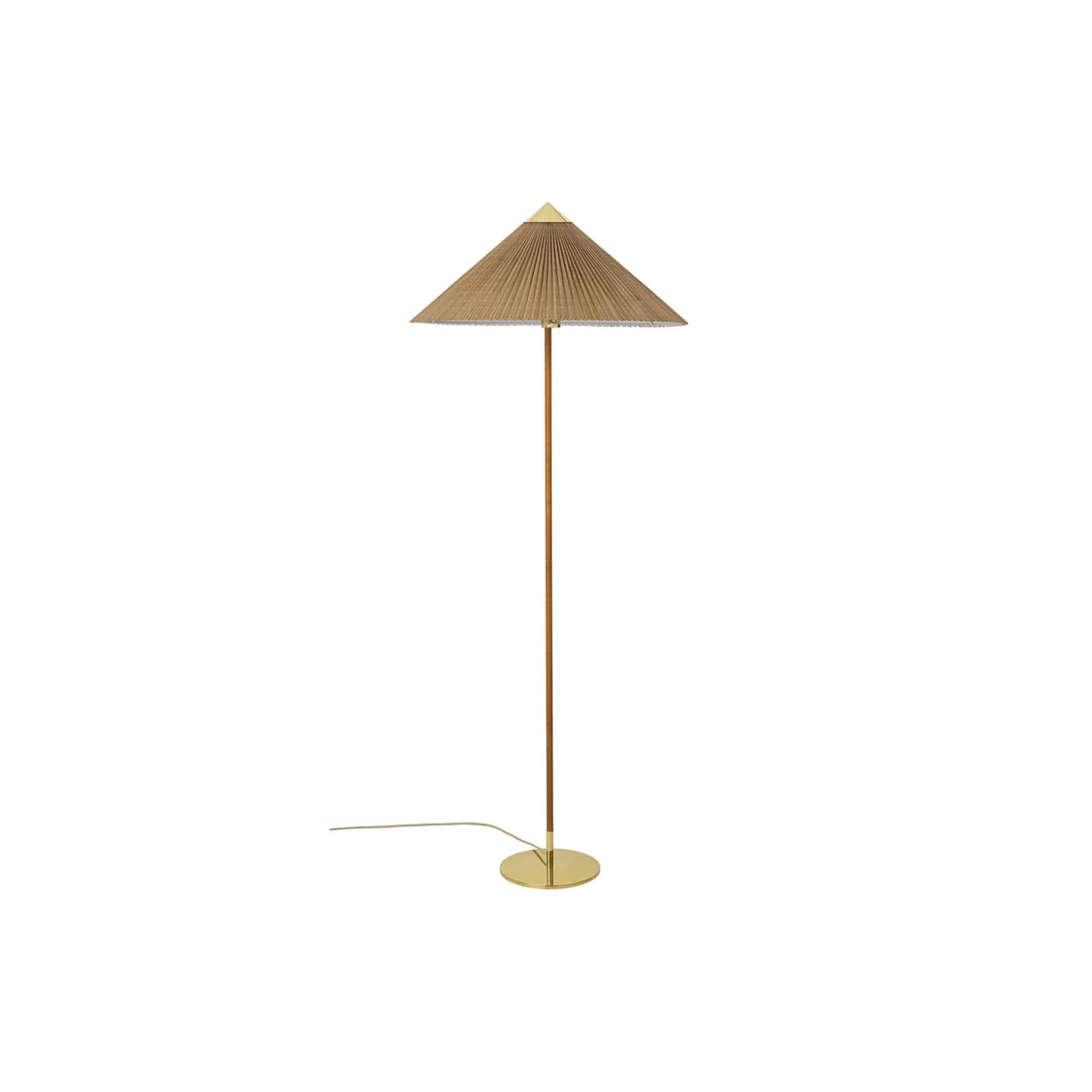 9602 Floor Lamp, brass/bamboo