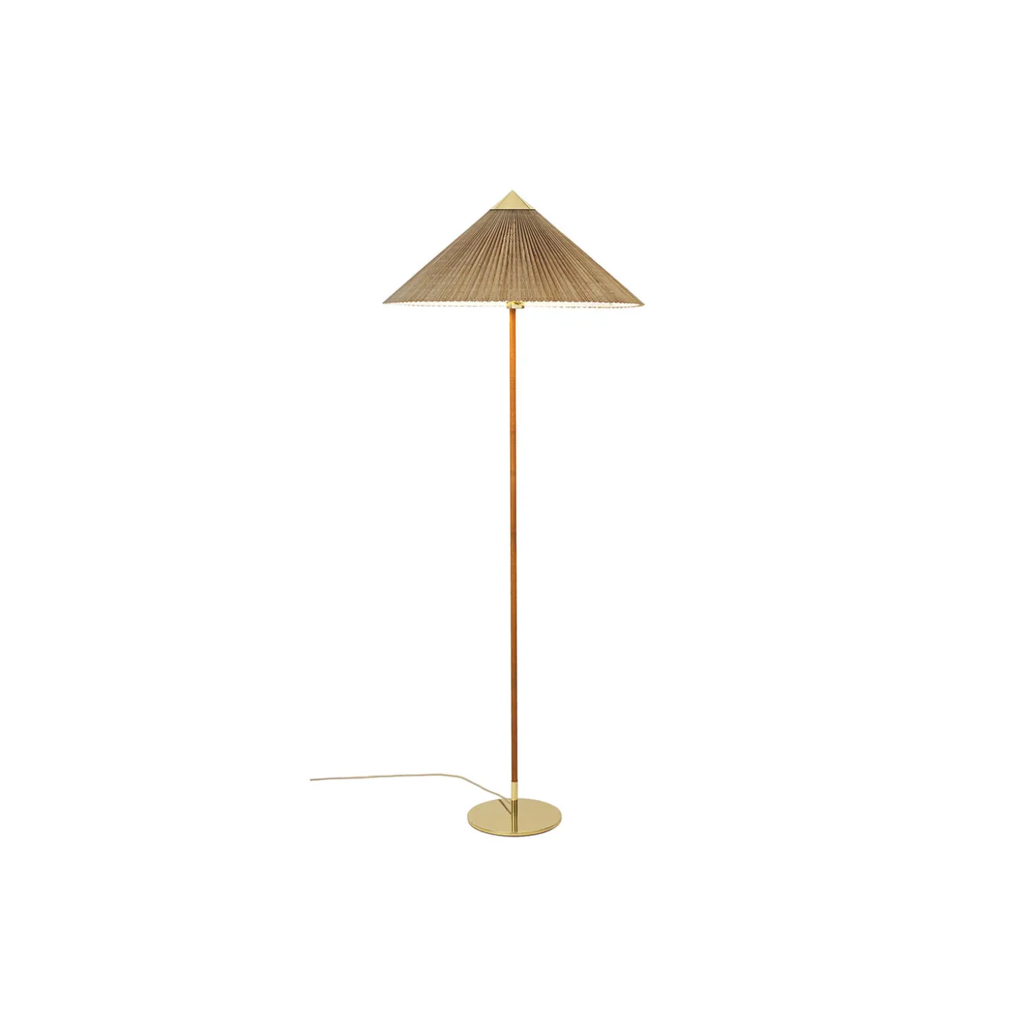 9602 Floor Lamp, brass/bamboo
