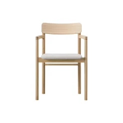 3446 Post spisebordsstol med armlæn, lakeret eg/lysegrå