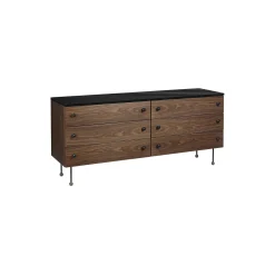 62 Sideboard 6 Drawer, walnut/black