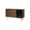 62 Sideboard 3 Drawer, walnut/black