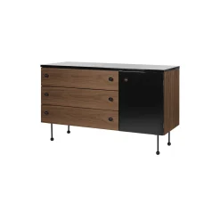 62 Sideboard 3 Drawer, walnut/black