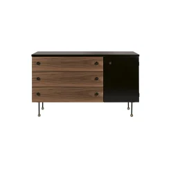 62 Sideboard 3 Drawer, walnut/black