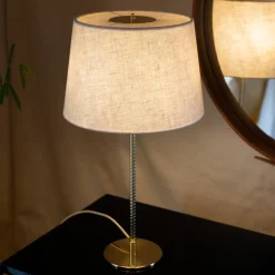 9205 Table Lamp, brass/canvas
