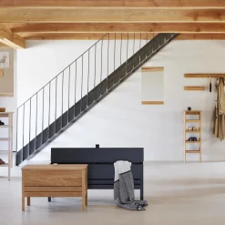 A Line Storage Bench, black