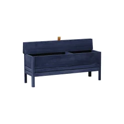 A Line Storage Bench, indigo blue