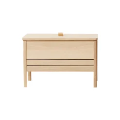 A Line Storage Bench, white oak