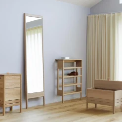 A Line Storage Bench, white oak