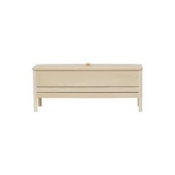 A Line Storage Bench, white oak