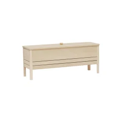 A Line Storage Bench, white oak