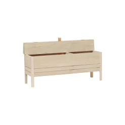 A Line Storage Bench, white oak