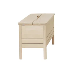 A Line Storage Bench, white oak