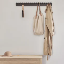 A Line Storage Bench, white oak