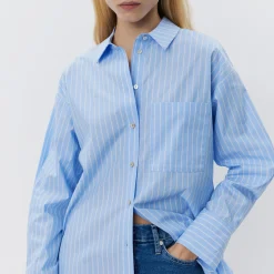 AdaleneSW Shirt, light blue striped