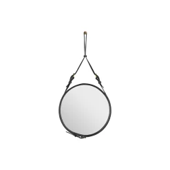 Adnet Circular Wall Mirror, black