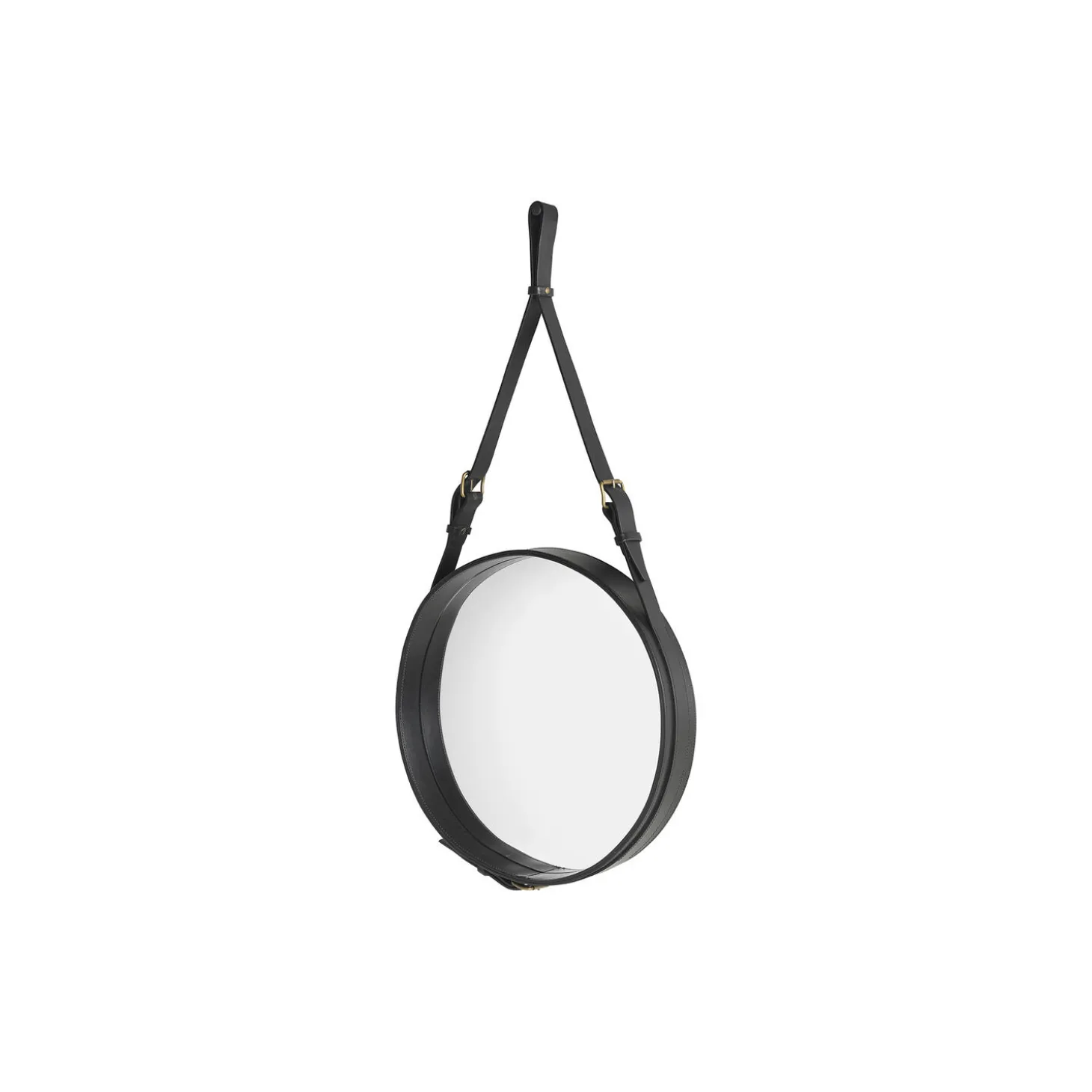 Adnet Circular Wall Mirror, black