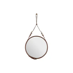Adnet Circular Wall Mirror, tan