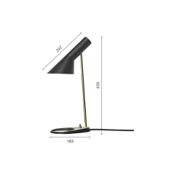 AJ Mini bordlampe, brass/black