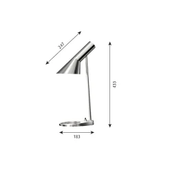 AJ Mini bordlampe, stainless steel
