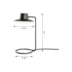 AJ Oxford bordlampe, metal black/opal