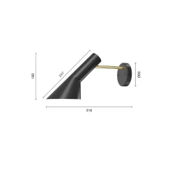 AJ væglampe, brass/black