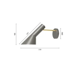 AJ væglampe, brass/warm grey