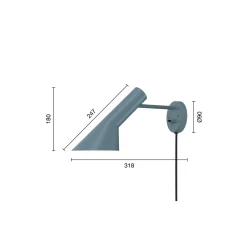 AJ væglampe, dusty blue