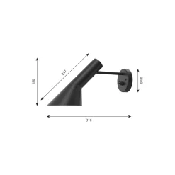 AJ væglampe uden ledning, black