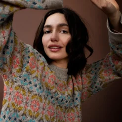 Alpaca Pattern Sweater, multi