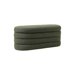 Alto bænk med opbavaring, bouclé mørkegrøn