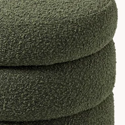 Alto puf med opbevaring, bouclé mørkegrøn