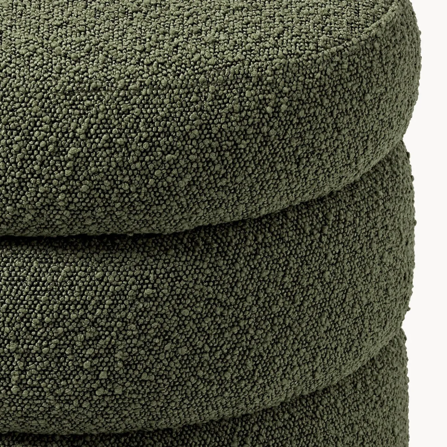 Alto puf med opbevaring, bouclé mørkegrøn