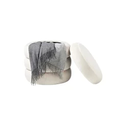 Alto puf med opbevaring, fjøjl off white