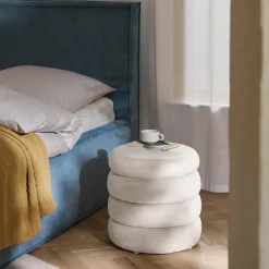 Alto puf med opbevaring, fjøjl off white