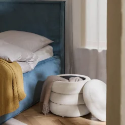 Alto puf med opbevaring, fjøjl off white