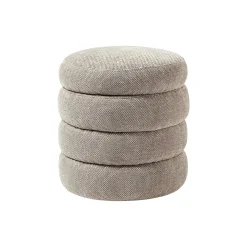 Alto puf med opbevaring, vævet taupe