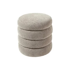 Alto puf med opbevaring, vævet taupe