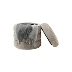 Alto puf med opbevaring, vævet taupe