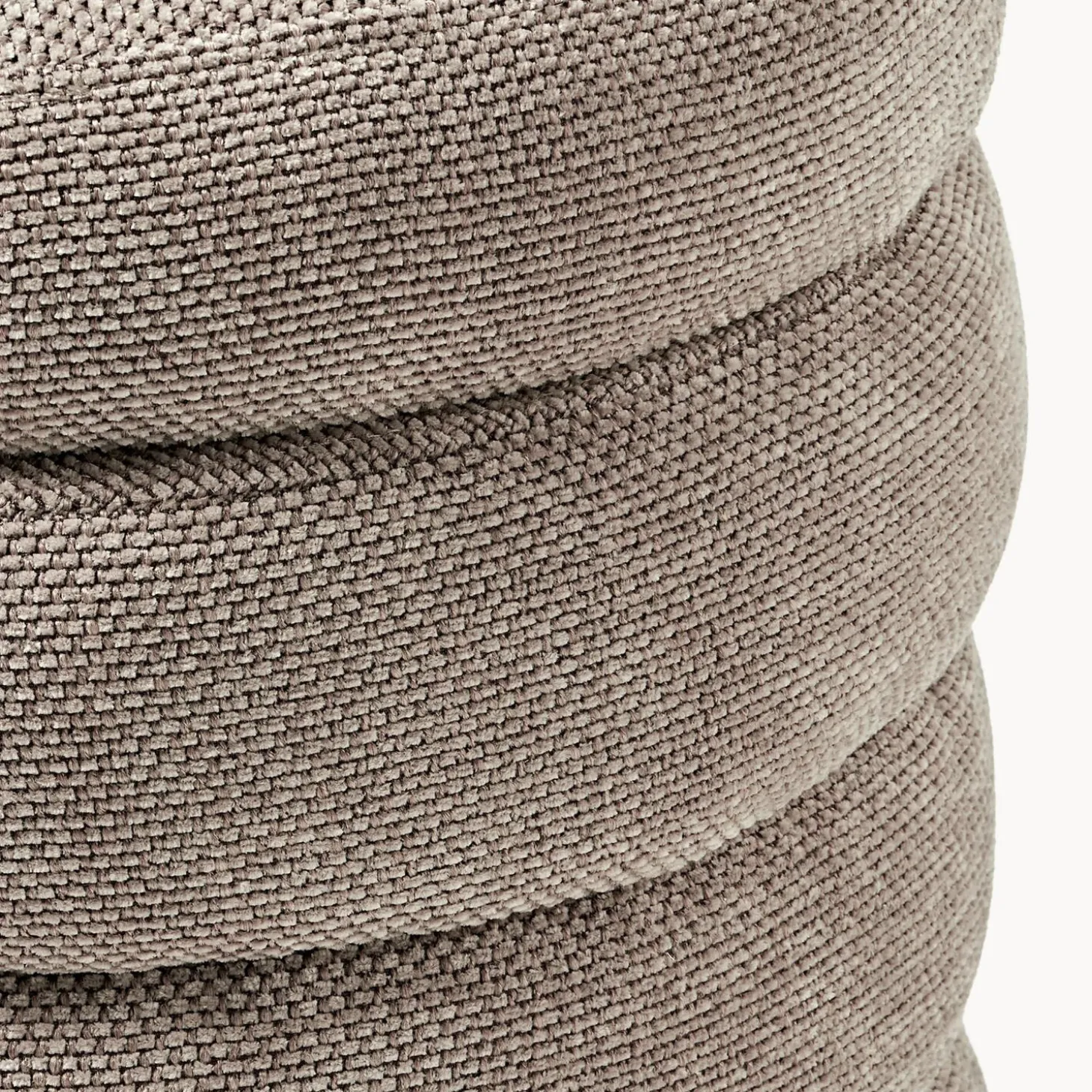Alto puf med opbevaring, vævet taupe