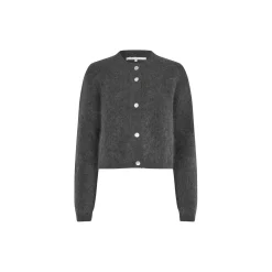 Andrea Knit Rib LS Cardigan, volcanic ash