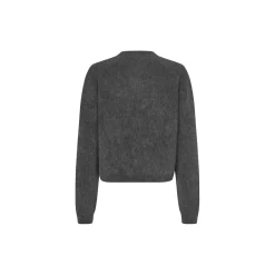 Andrea Knit Rib LS Cardigan, volcanic ash
