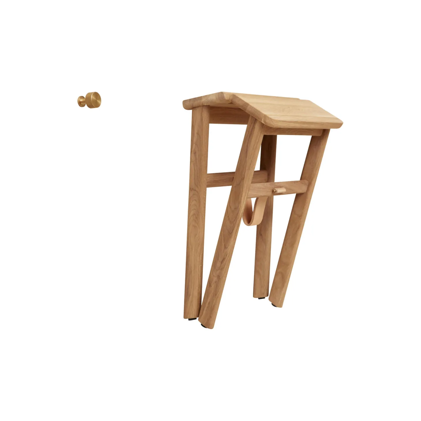 Angle Foldable Stool, oiled oak