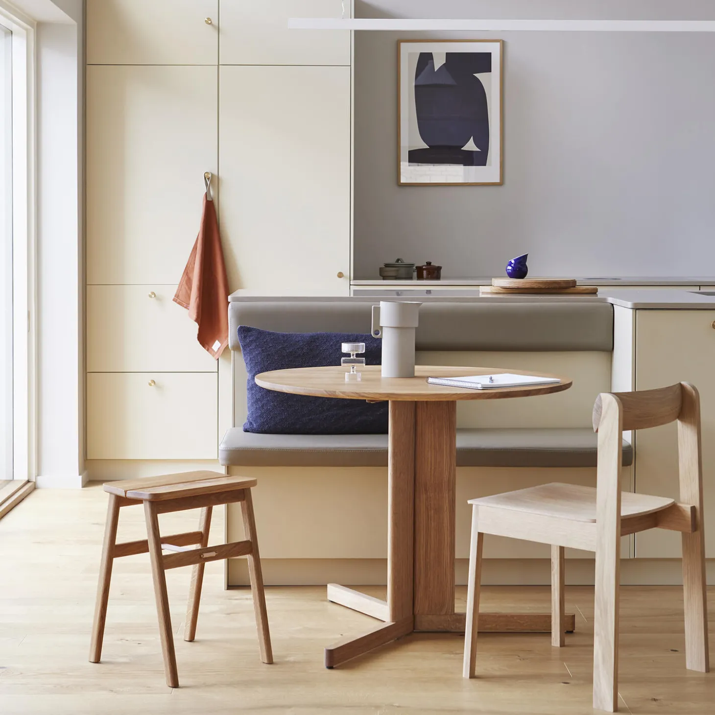 Angle Foldable Stool, oiled oak