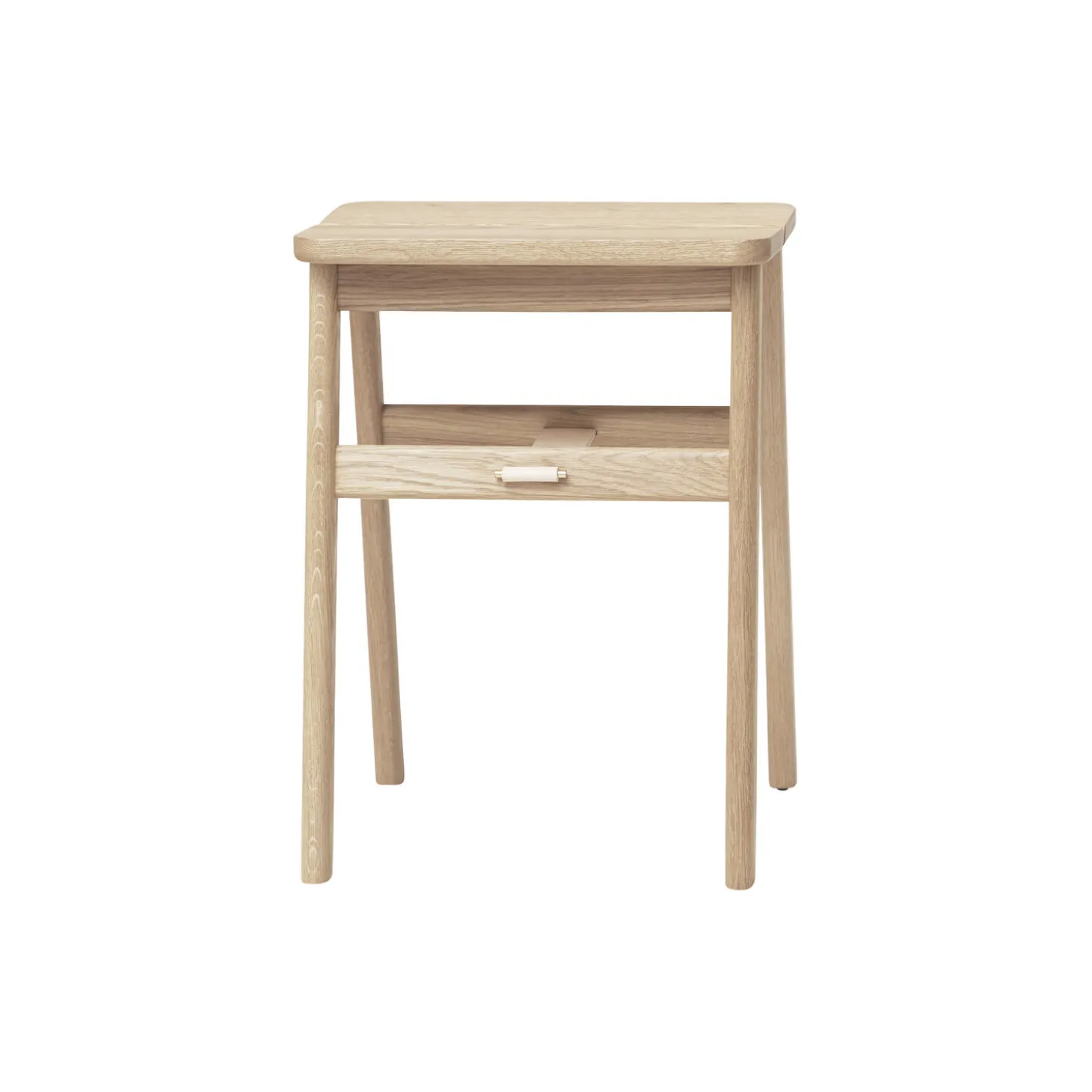 Angle Foldable Stool, white oiled oak