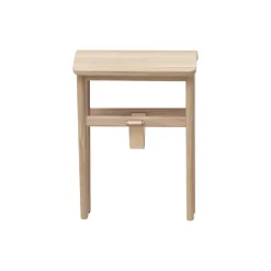 Angle Foldable Stool, white oiled oak