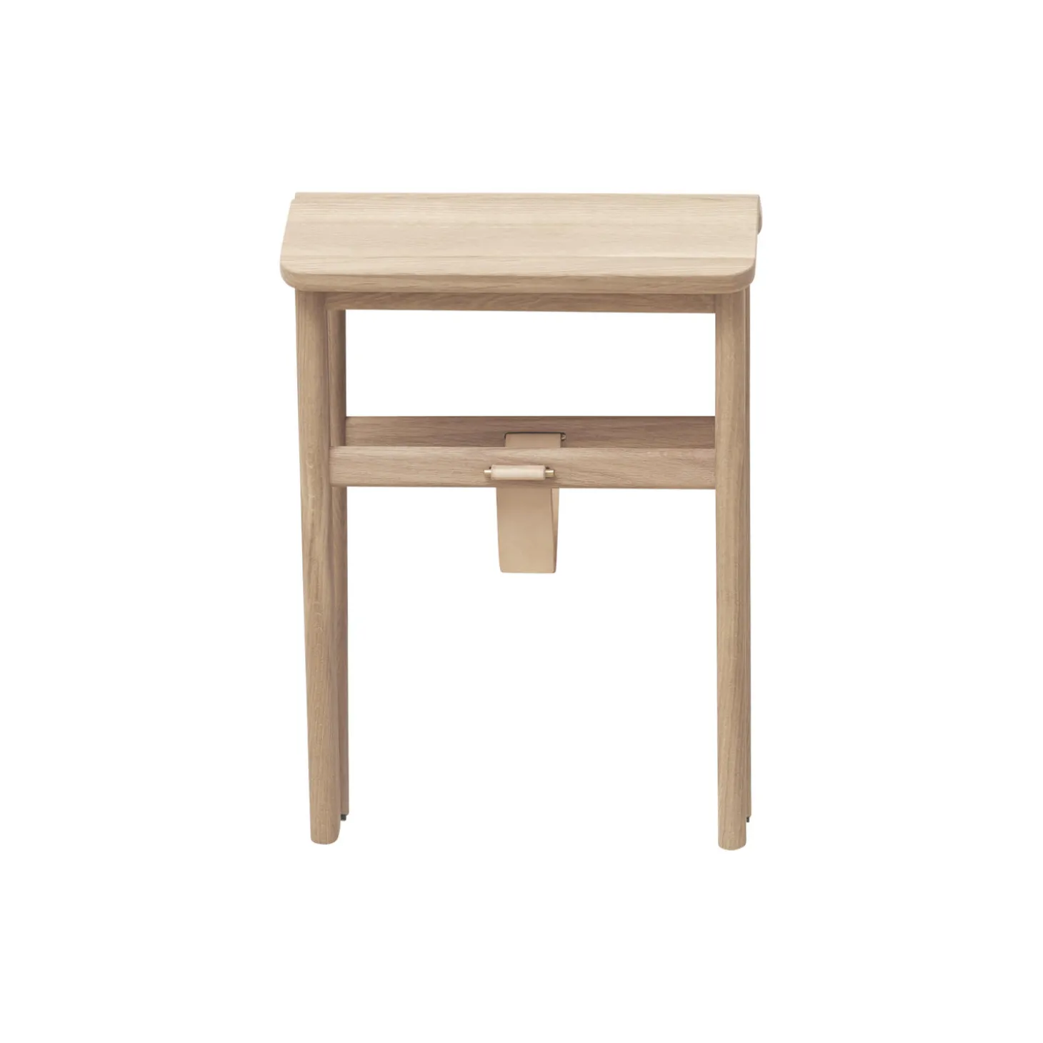 Angle Foldable Stool, white oiled oak