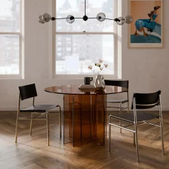 Anouk glasbord, brun gennemsigtig