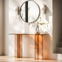 Anouk glaskonsol, brun gennemsigtig